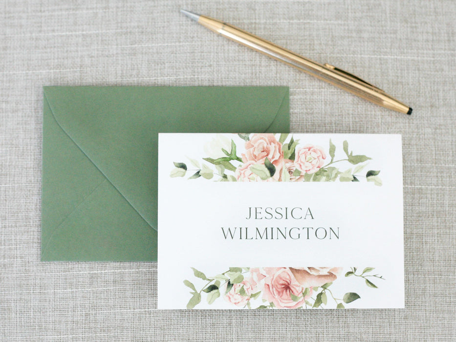 a card with a floral design on it