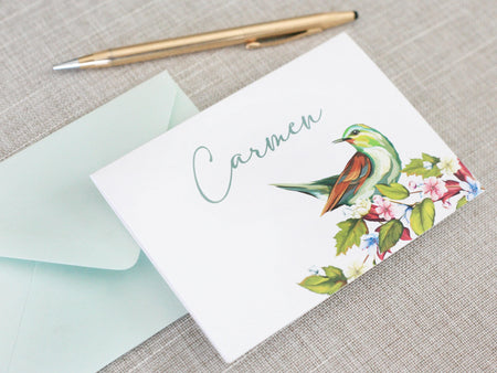 a card with a picture of a bird on it