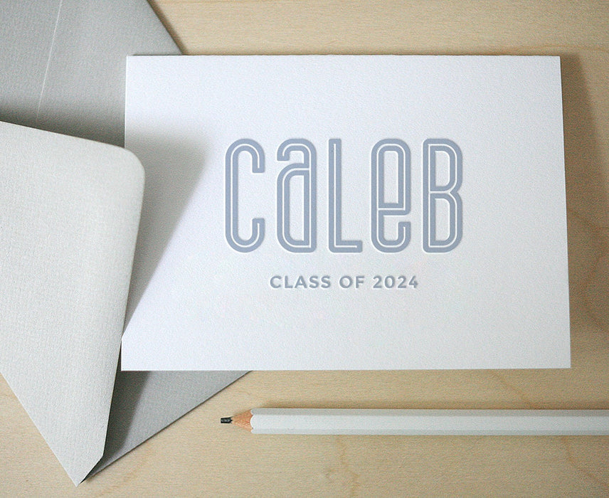 Caleb Personalized Letterpress Graduation Thank You Notes
