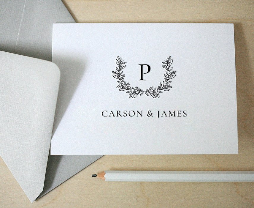 Carson Monogram Letterpress Stationery
