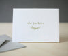 Letterpress stationery notecard, folded letterpress card personalized with your name and botanical artwork.