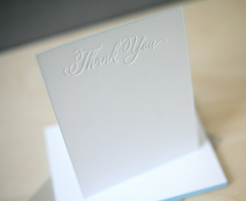 Calligraphy Thank You Letterpress Edge Painted Notes