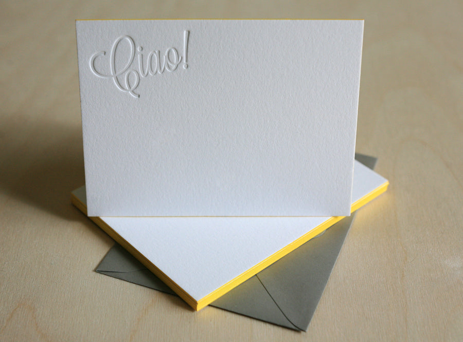 Ciao Letterpress Edge Painted Notes