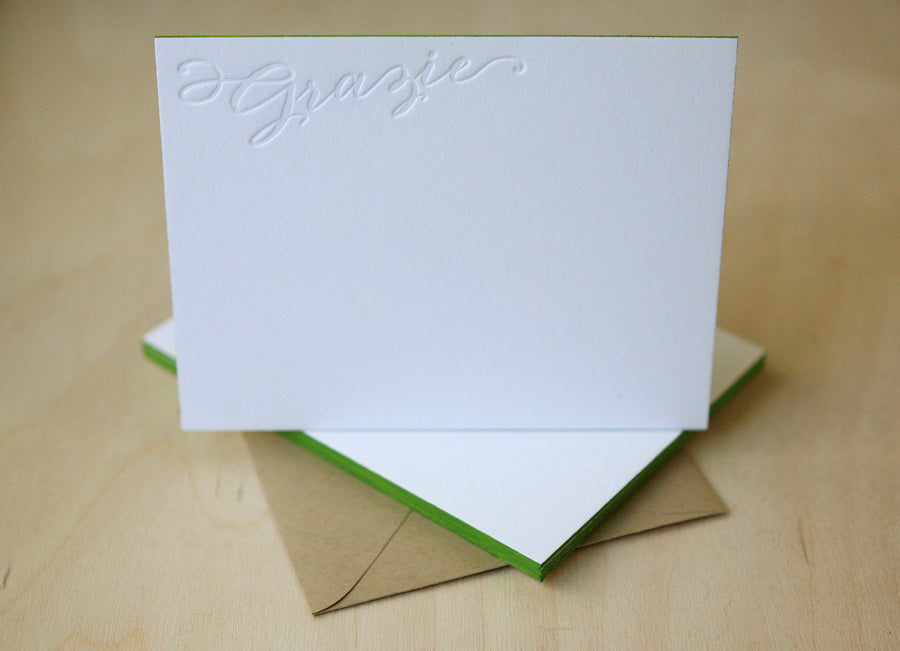 Grazie Letterpress Edge Painted Notes