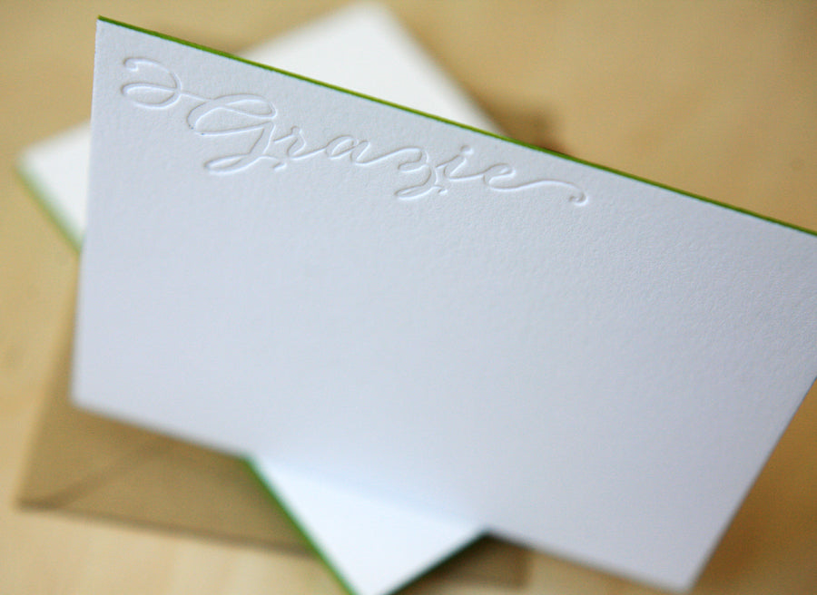 Grazie Letterpress Edge Painted Notes