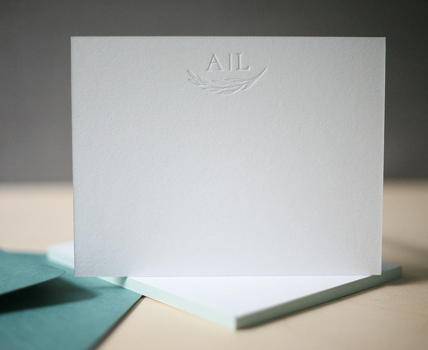 Leaves Monogram Personalized Notes