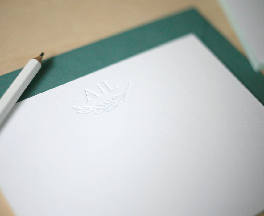 Leaves Monogram Personalized Notes