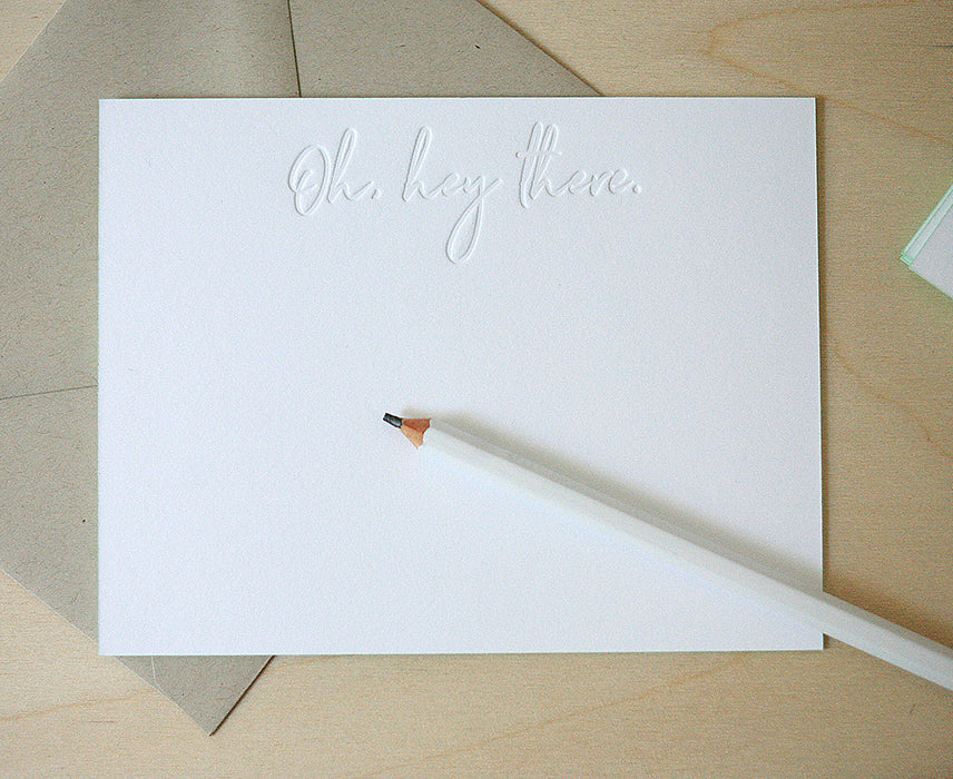 Oh Hey There Letterpress Edge Painted Notes