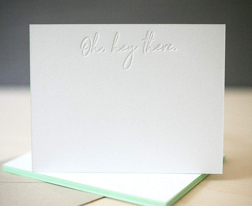 Oh Hey There Letterpress Edge Painted Notes