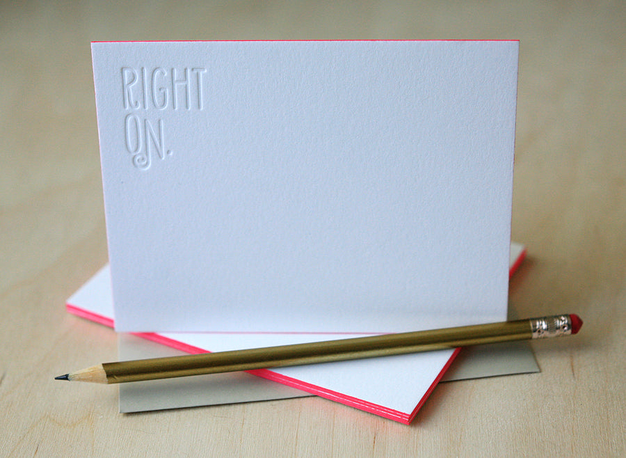 Right On Letterpress Edge Painted Notes