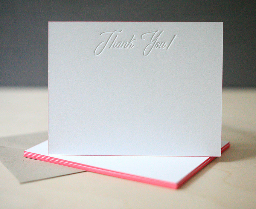 Thank You! Letterpress Edge Painted Notes
