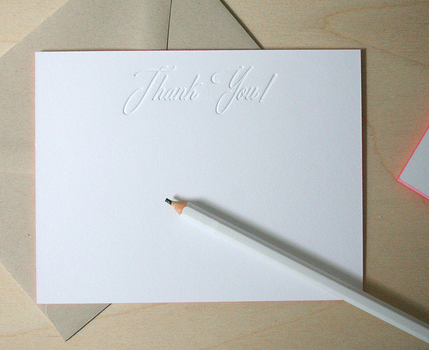 Thank You! Letterpress Edge Painted Notes
