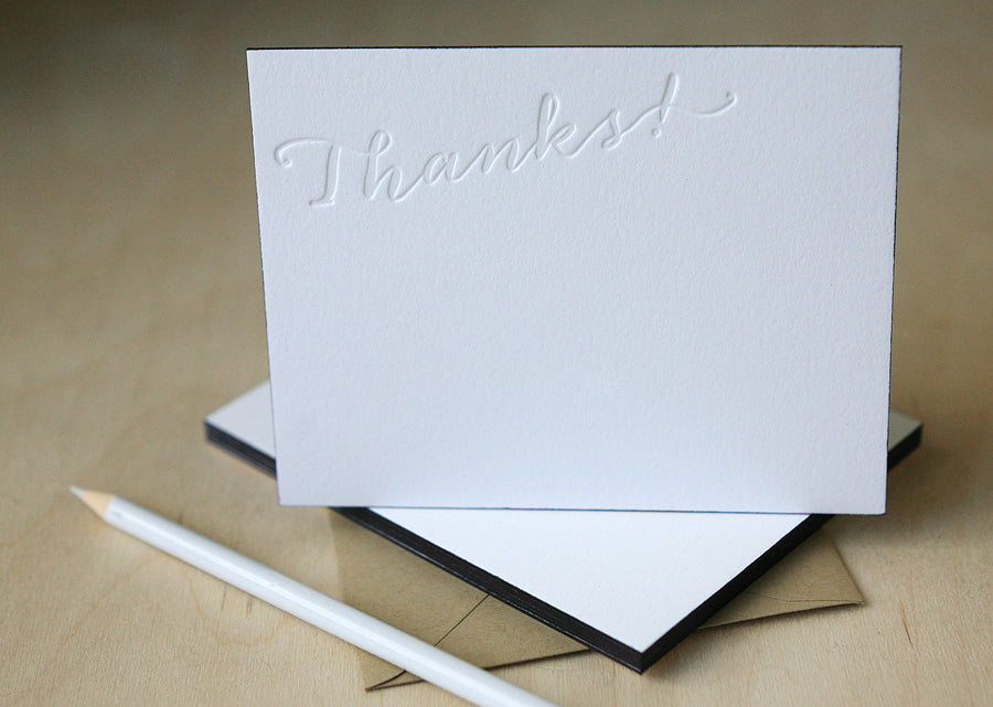 Thanks! Letterpress Edge Painted Notes