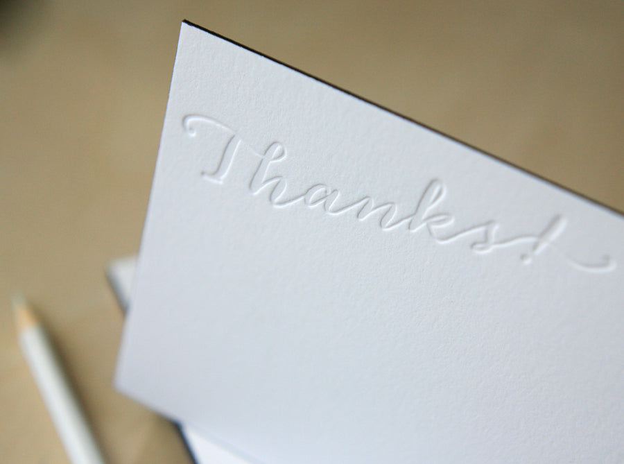Thanks! Letterpress Edge Painted Notes
