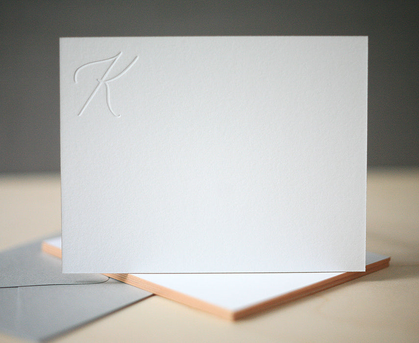 White Garden Initial Monogram Notes