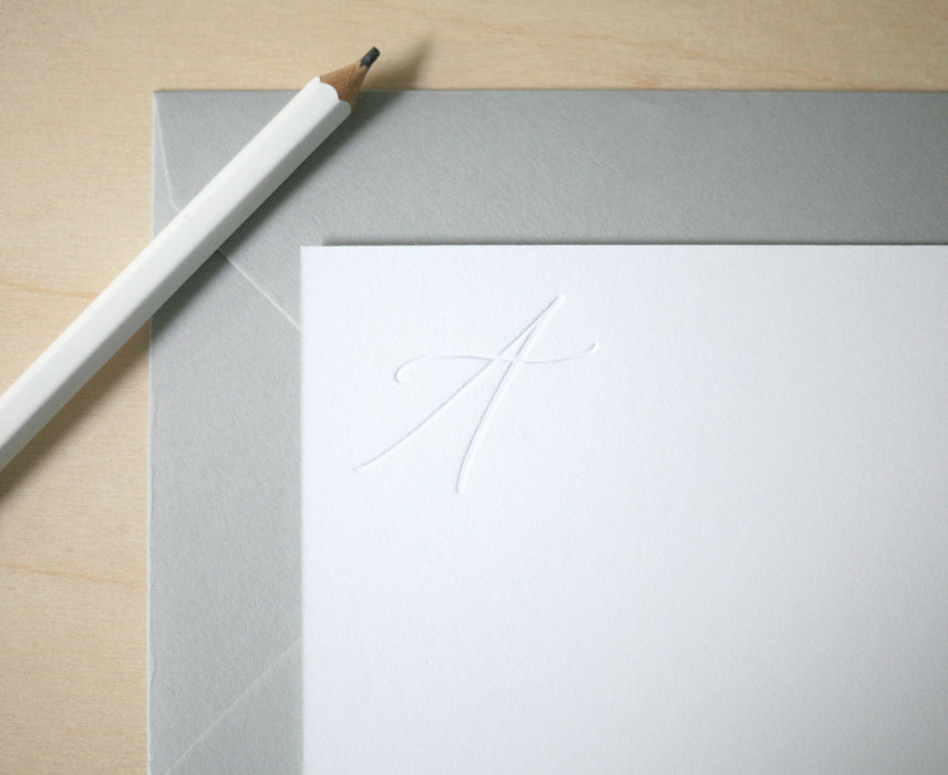 White Garden Initial Monogram Notes