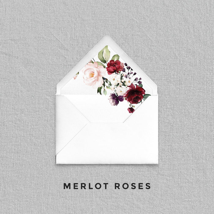Merlot Roses Envelope Liners