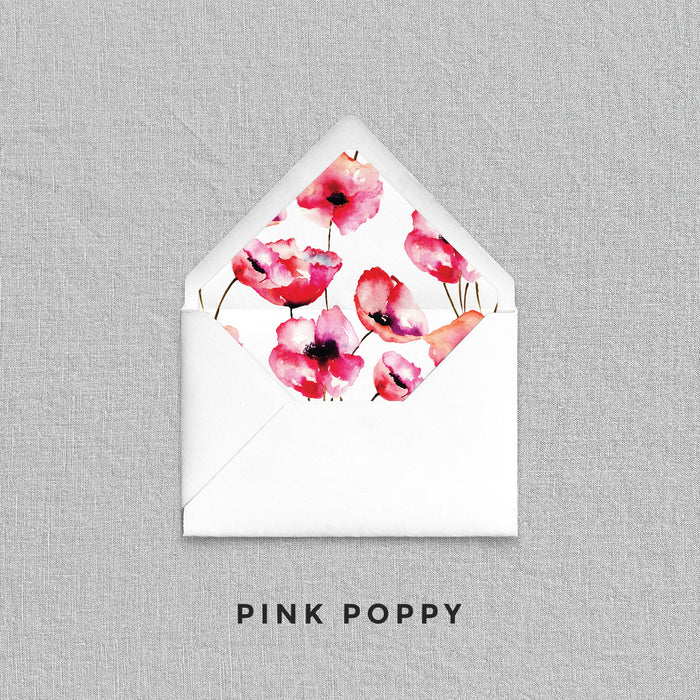 Pink Poppy Envelope Liners
