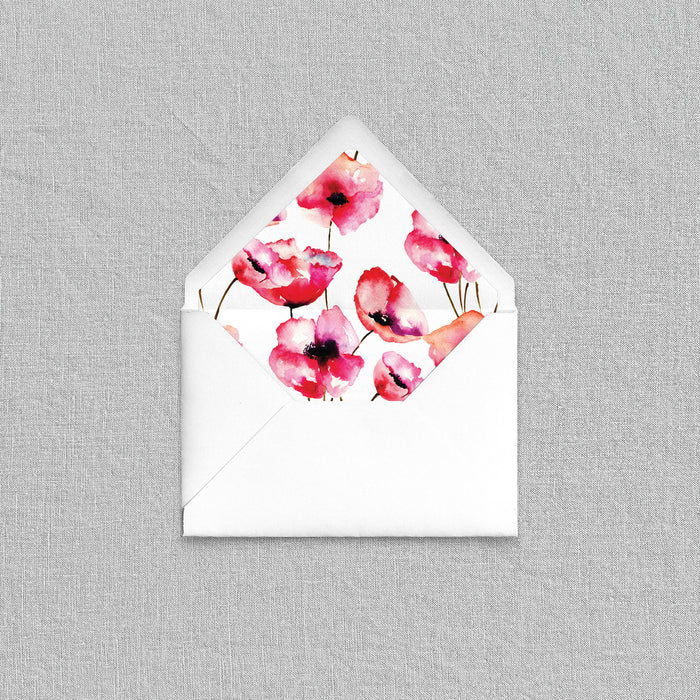 Pink Poppy Envelope Liners