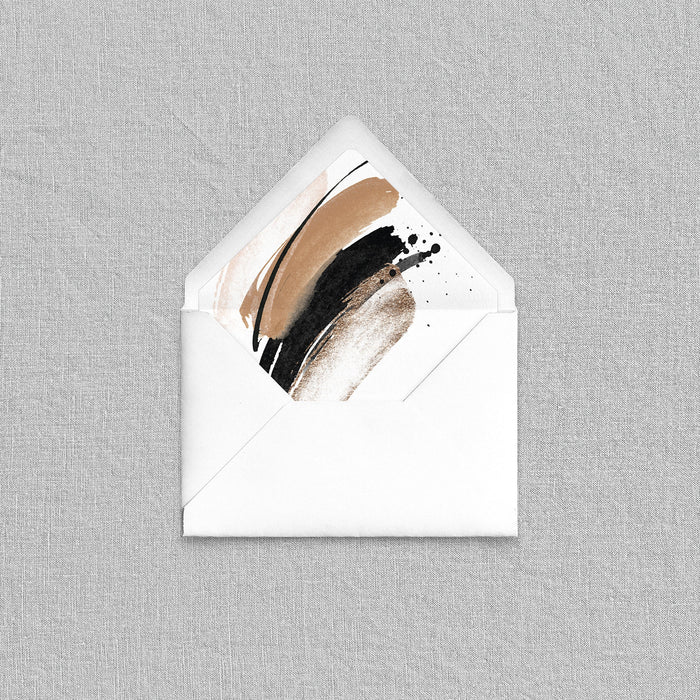 Black Paint Strokes Envelope Liners