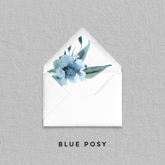 Blue Posy Envelope Liners